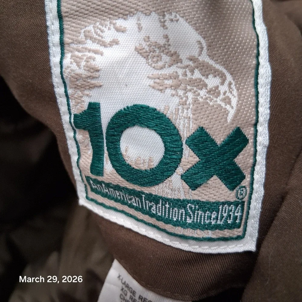 10X Quilted Down Puffer Jacket Mens Size XL Brown Outdoor Winter Coat